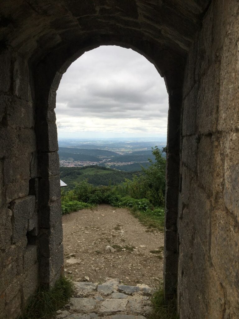 Château de Montségur 4 A window in the fortress wall of Montségur opening onto the sky