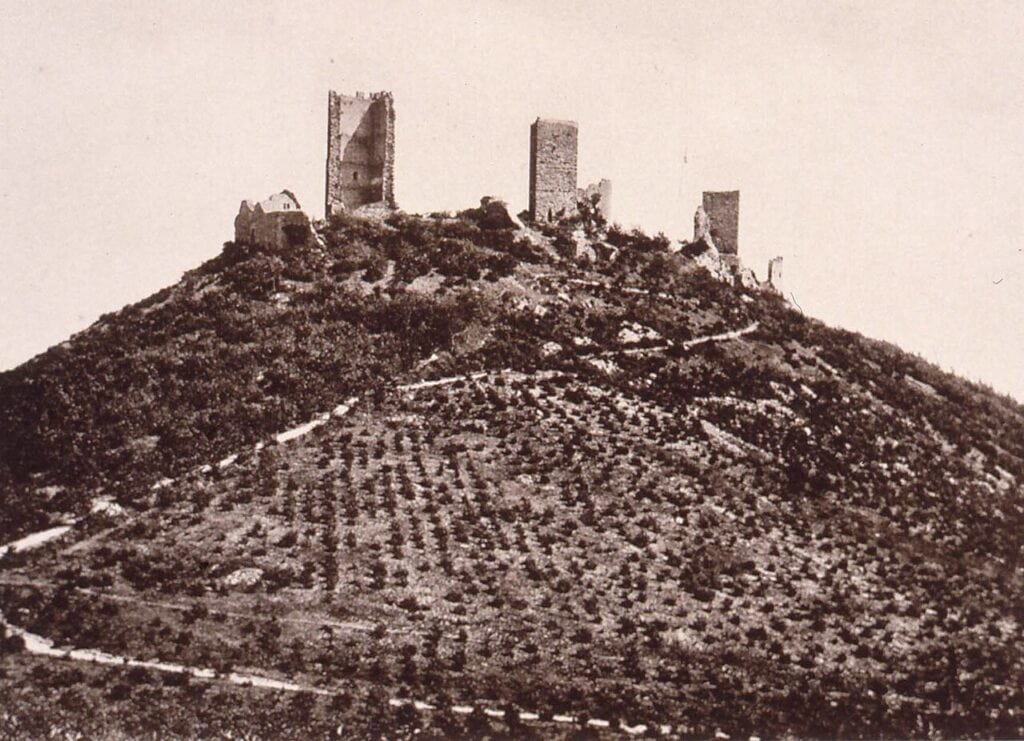 Three Castles of Eguisheim 9 Emile Wagner painting of the Drei Exen, 1900