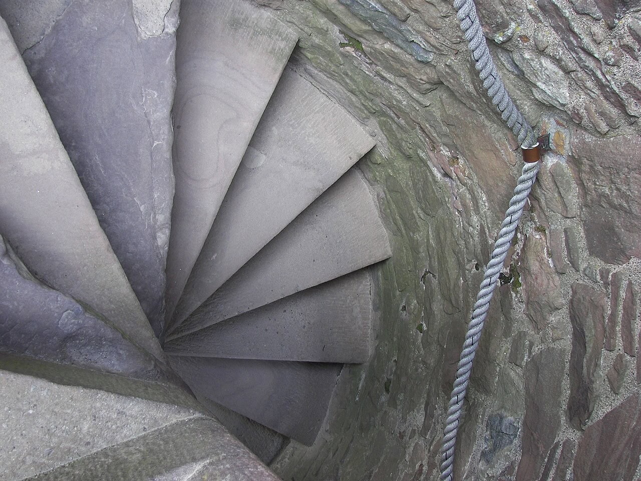 Spiral staircase inside the Grant Tower at Urquhart Castle Spiral staircase inside the Grant Tower at Urquhart Castle