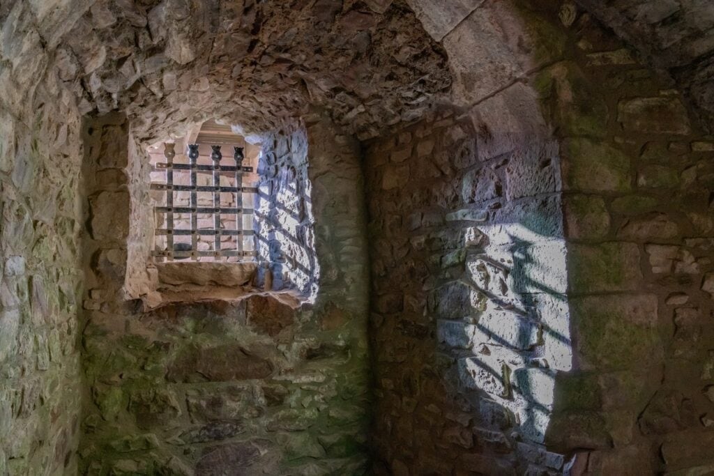 Urquhart Castle 5 A vaulted chamber with an iron-grilled window at Urquhart Castle