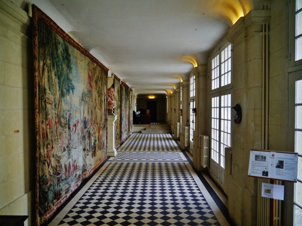 Château d'Ussé 5 The Grande Galerie at Château d'Ussé, hung with Flemish tapestries after David Teniers the Younger