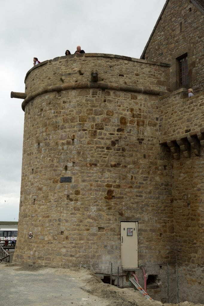 Mont-Saint-Michel 8 The round tour du Roy with a corbelled upper stage, seen from the strand